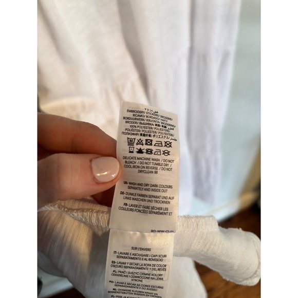 Boden White Embroidered Tiered Midi Dress Cottagecore Slub Cotton 4P NWT - Picture 7 of 7